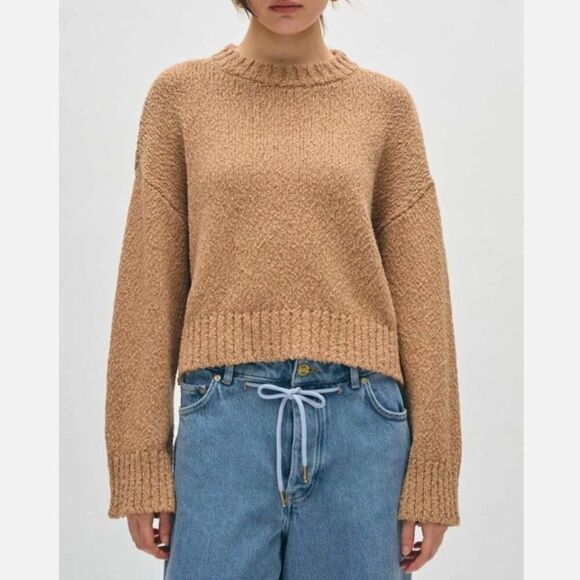 White + Warren Sweaters - White + Warren Sweater cotton slub easy crewneck womens Brown (small) minimalist